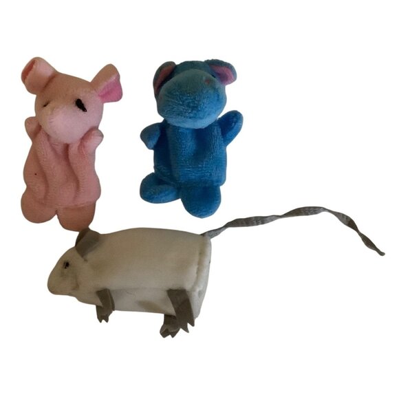 Mice and Hippo Animal Finger Puppets Lot of 3 - Picture 1 of 2